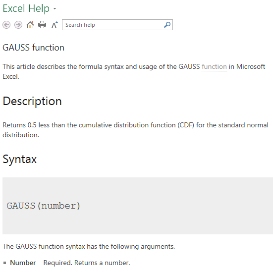 The current help topic for GAUSS