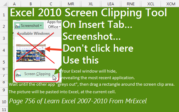 Excel Screen Clipping Tool