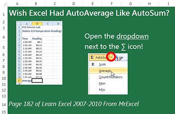 Wish Excel Had AutoAverage Like AutoSum?