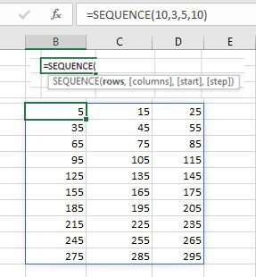 Generate a sequence of numbers