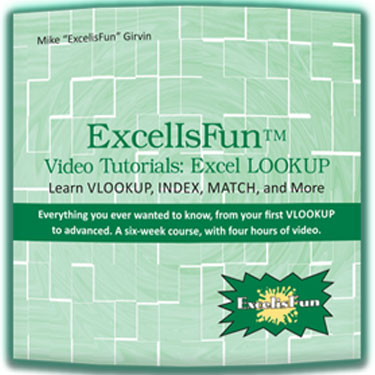 ExcelIsFun&trade; Video Tutorial: The Excel LOOKUP - on DVD