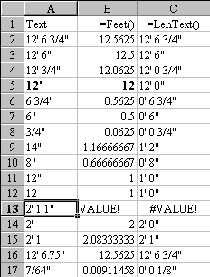 Convert Feet and Inches to Decimal Feet