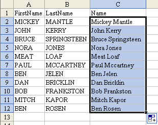 Combine text from two or more cells into one cell