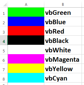 Vb Colors Name List Mrexcel Message Board