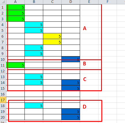 Vba Using Selection Interior Colorindex On Multiple Columns