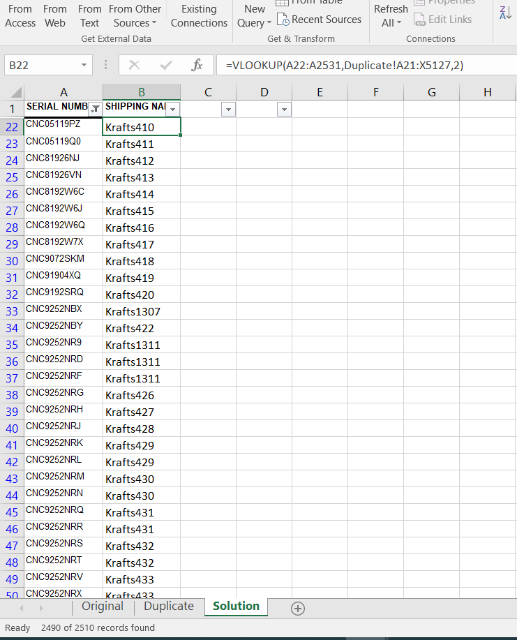 r/excel - Match Primary key between two sheets and grab column