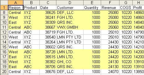 Sort Formatted Range