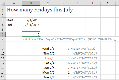 How Many Fridays This July?