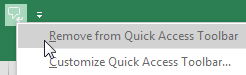 Remove from Quick Access Toolbar