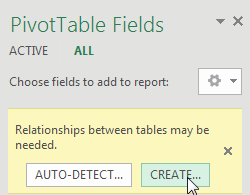 Create Relationship in Pivot Table