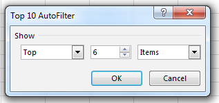 Top 10 Autofilter Dialog