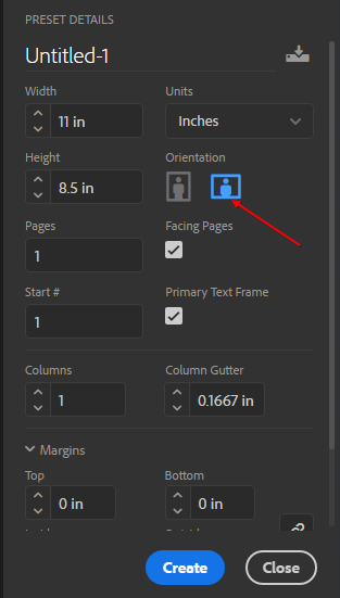 Indesign Preset Details