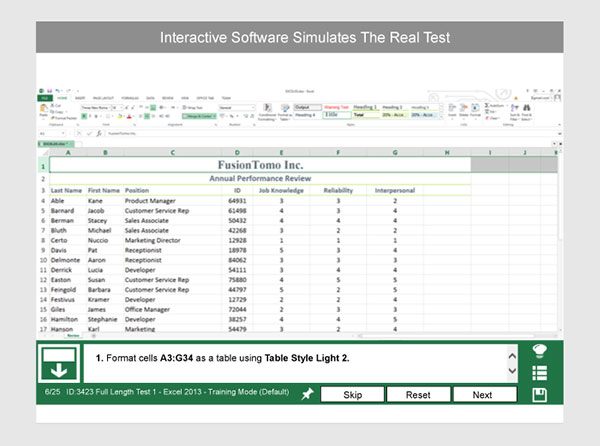 Interactive Software Simulates the Real Test