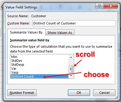 
Distinct Count only appears for pivot tables based on the Data Model