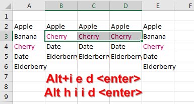 I use Alt+i e d Enter to insert cells a dozen times a day.