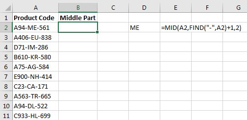 The formula shown in E2 is intermediate Excel