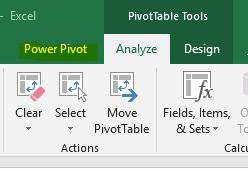 Look for the Power Pivot tab to the left of Pivot Table Tools in Excel.