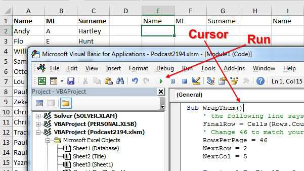 Run the macro in VBA.