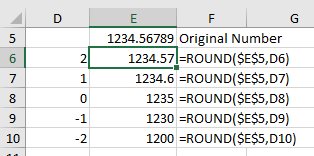 The simplest rounding function is ROUND.