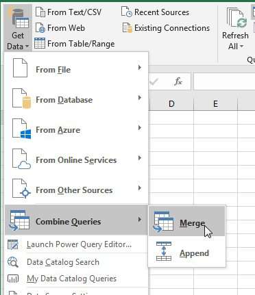 Merge two queries with differing columns