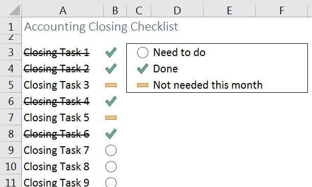 Use a pencil or pen to add a checkmark inside the circle as you complete tasks