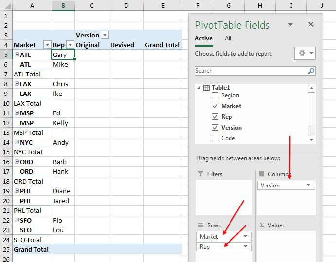 Sunny button beautiful Pivot Table With Text in Values Area - Excel Tips - MrExcel Publishing