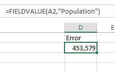 This function seems completely redundant since =A2.Population is easier.