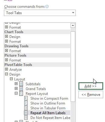 Adding the Tabular Layout to the custom tab