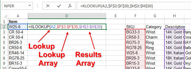 XLOOKUP Simple Result