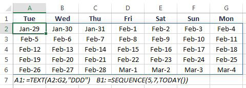 To calculate the interest for months 7 through 18, use =SUM(IPMT(H5/12,SEQUENCE(12,1,7),H4,H3).