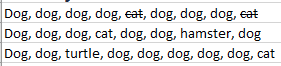 After the Find & Replace, all of the in-cell formatting is lost.