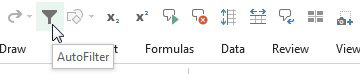 A close-up of the author's Quick Access Toolbar: AutoFilter, Change Shape, Subscript, Superscript, the Speak tools, Select Visible Cells, and Insert Screenclipping.