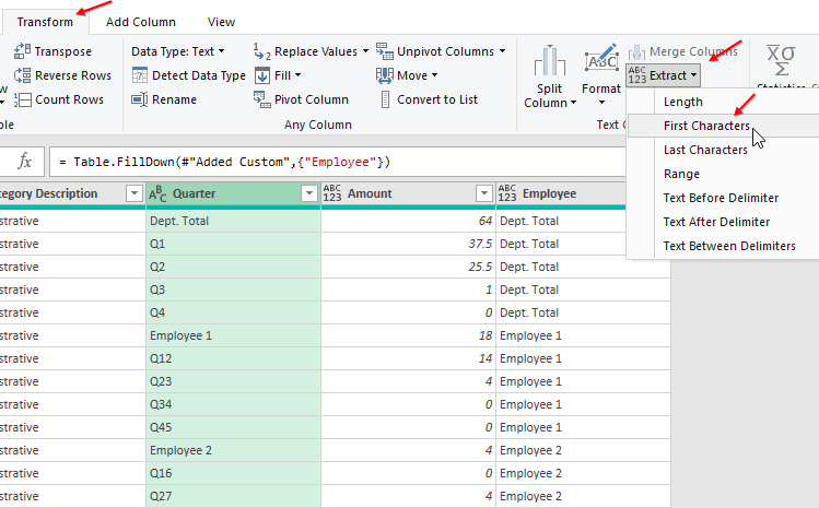 Extract first. Power query извлечение. Сравнение двух диапазонов Power query. Q-Table SELECTROW.