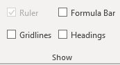 In the View tab of the Ribbon, unselect Formula Bar, Gridlines, and Headings