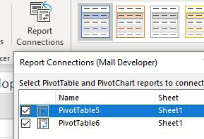 From the Slicer Tools tab in the Ribbon, select Report Connections. Hook the slicer up to both of the original pivot tables.