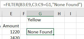 Use the optional if_empty argument with "None Found" and the #CALC! error changes to "None Found".