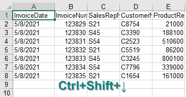 If this is a CSV file, you will always be in cell A1 when it is open. Press Ctrl+Shift+Down Arrow in the macro will get you to the last row with data today.