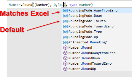 Power Query Rounding Modes