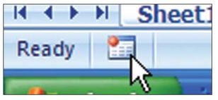 Figure 101. The Record Macro icon is one of the few icons outside the ribbon.
