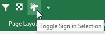 The  icon appears in the Quick Access Toolbar. Hover, and the tooltip appears.