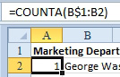 The formula in A2 is an expanding range with a single dollar sign:  =COUNTA(B$1:B2).