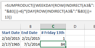Coercing an array of dates from two cells that contain a start date and an end date.