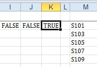 The criteria range will be three blank cells in I1:K1 and three MATCH or VLOOKUP formulas in I2:K2. The blank top row is the signal to Excel that these are formula-based criteria. 