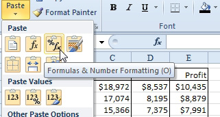 In the Paste drop-down, choose Formulas and Number Formatting to paste without pasting borders.