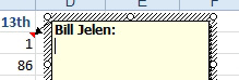 By default, a note starts with your name in Bold and the flashing insertion point on the next line.