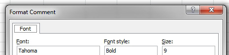 Press Ctrl+ One. If the Format Comment dialog box only has a single tab , called Font, then were still in edit more when you pressed Ctrl One