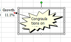 Change the shape of the Note to an Explosion shape. There is not enough room to fit the words that fit in a rectangle...