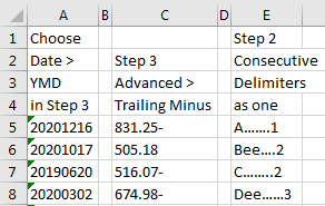 Three data oddities that can be solved with Text to Columns:
Dates stored as 20201225, numbers stored as 831.25- and a Table of Contents entry separated by the page numbers by an unknown number of repeating periods.