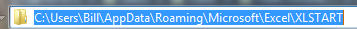 The default path for templates is C:\Users\[your name]\App Data\Roaming\Microsoft\Excel\XLStart