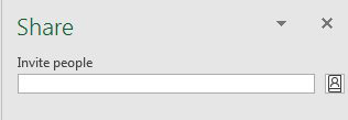 The Share pane says Invite People and offers an icon where you can choose from your Contacts.